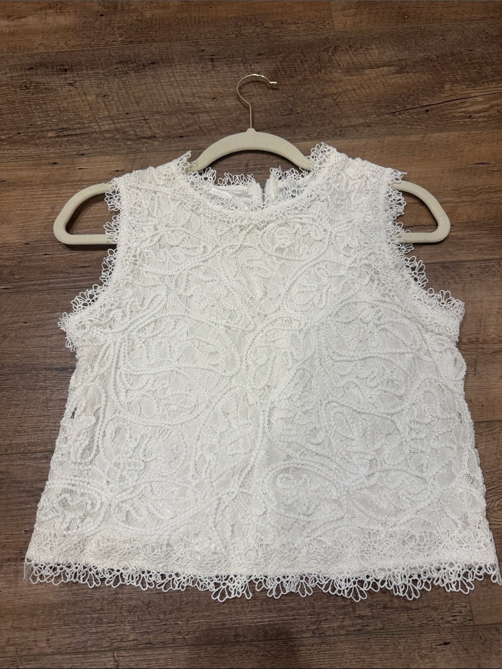 Chicwish White Lace Cropped Tank Top